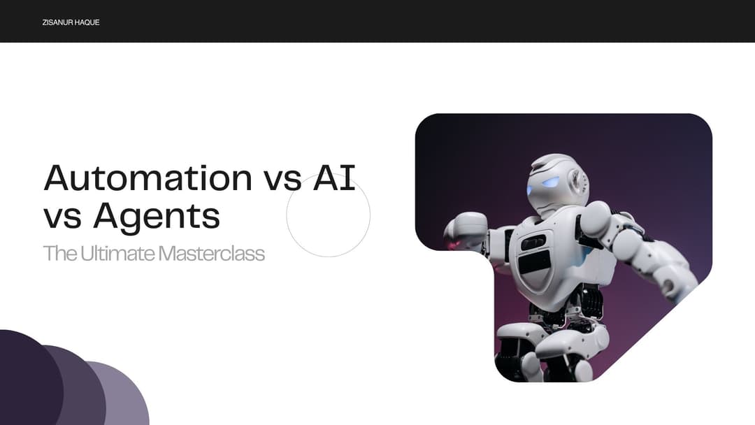 Automation vs AI vs Agents: The Ultimate Masterclass