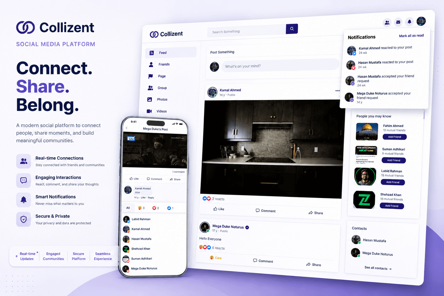 Real-Time Social Platform project preview