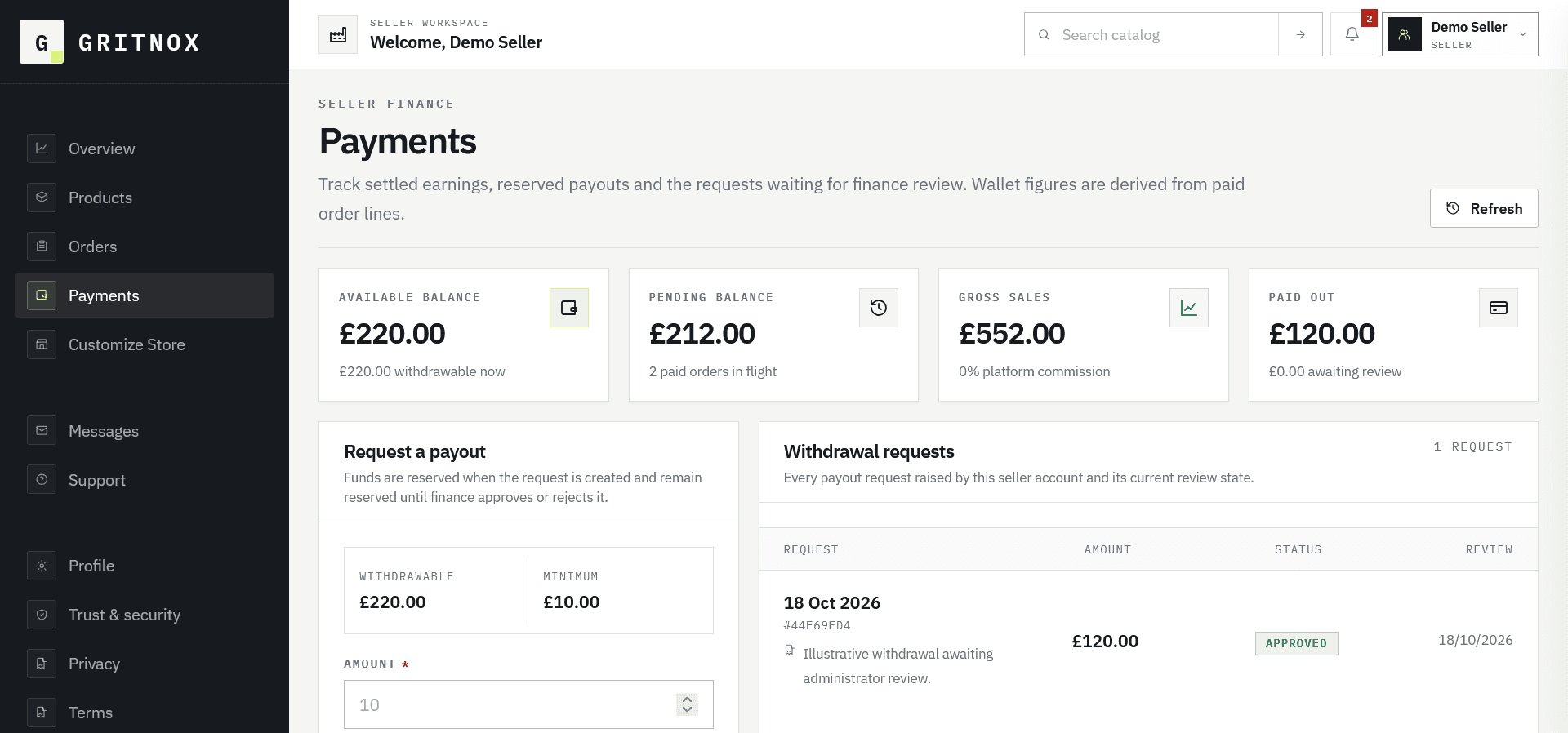 Gritnox interface view 8