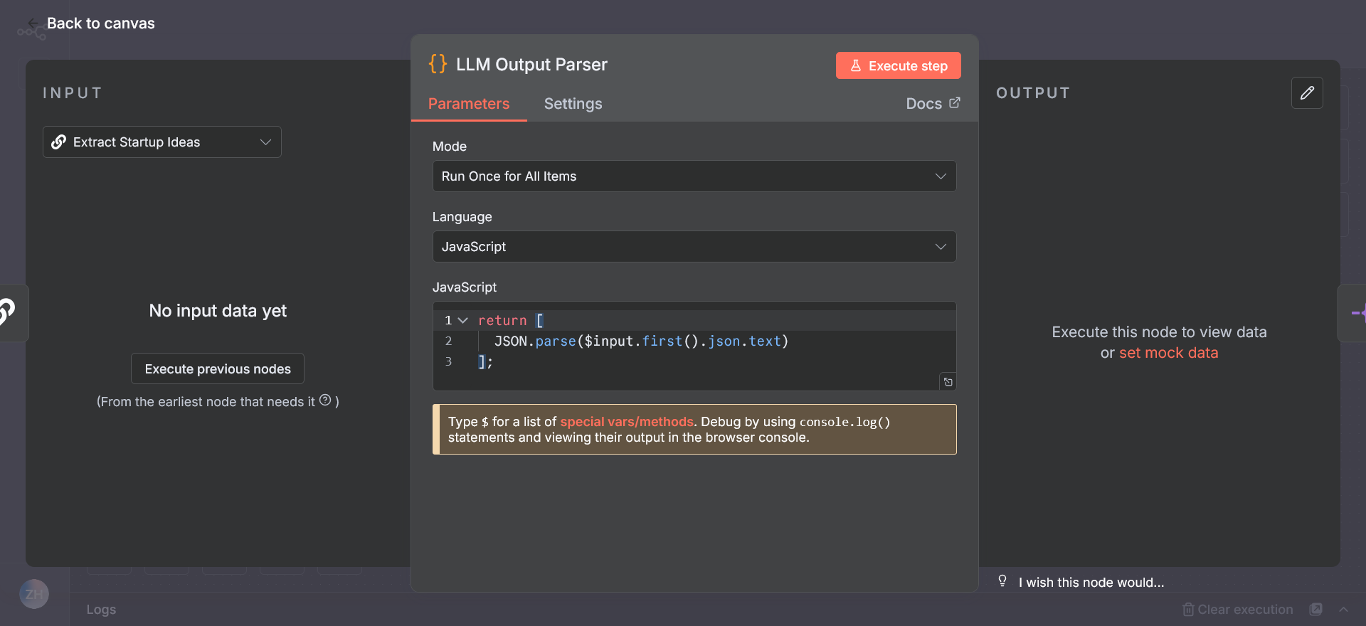 LLM Output Parser Node